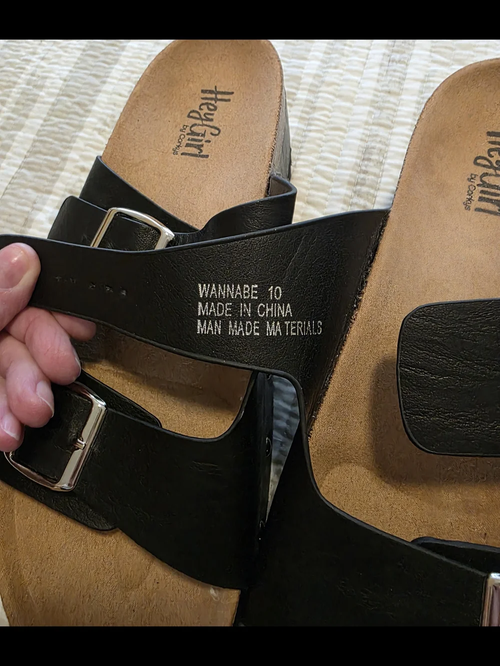 Corkys Black Double-Buckle Platform Slide Sandals